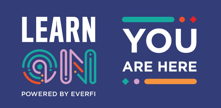 Graphic logo for Learn On, powered by Everfi.